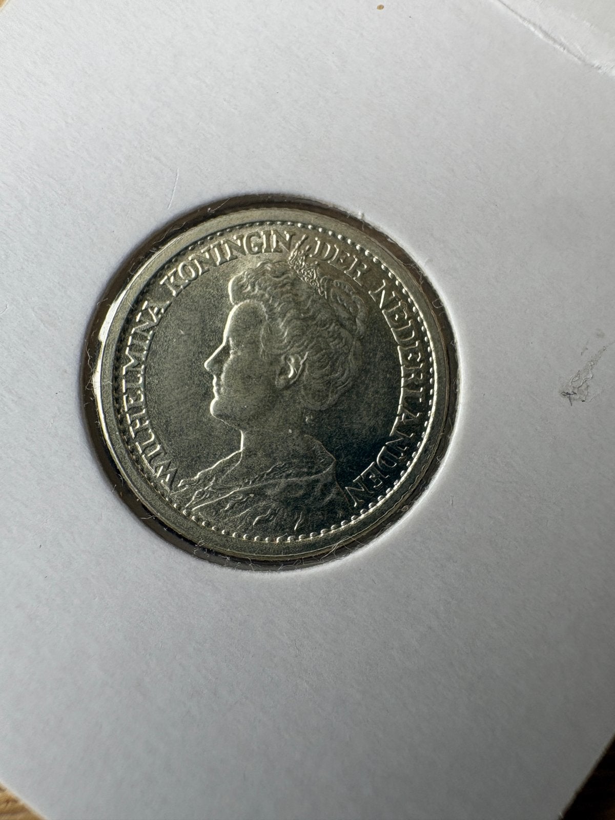 UNC 25 Cent Nederland 1918 Koningin Wilhelmina Zilver, Postzegels en Munten, Munten | Nederland, Zilver, 25 cent, Ophalen of Verzenden