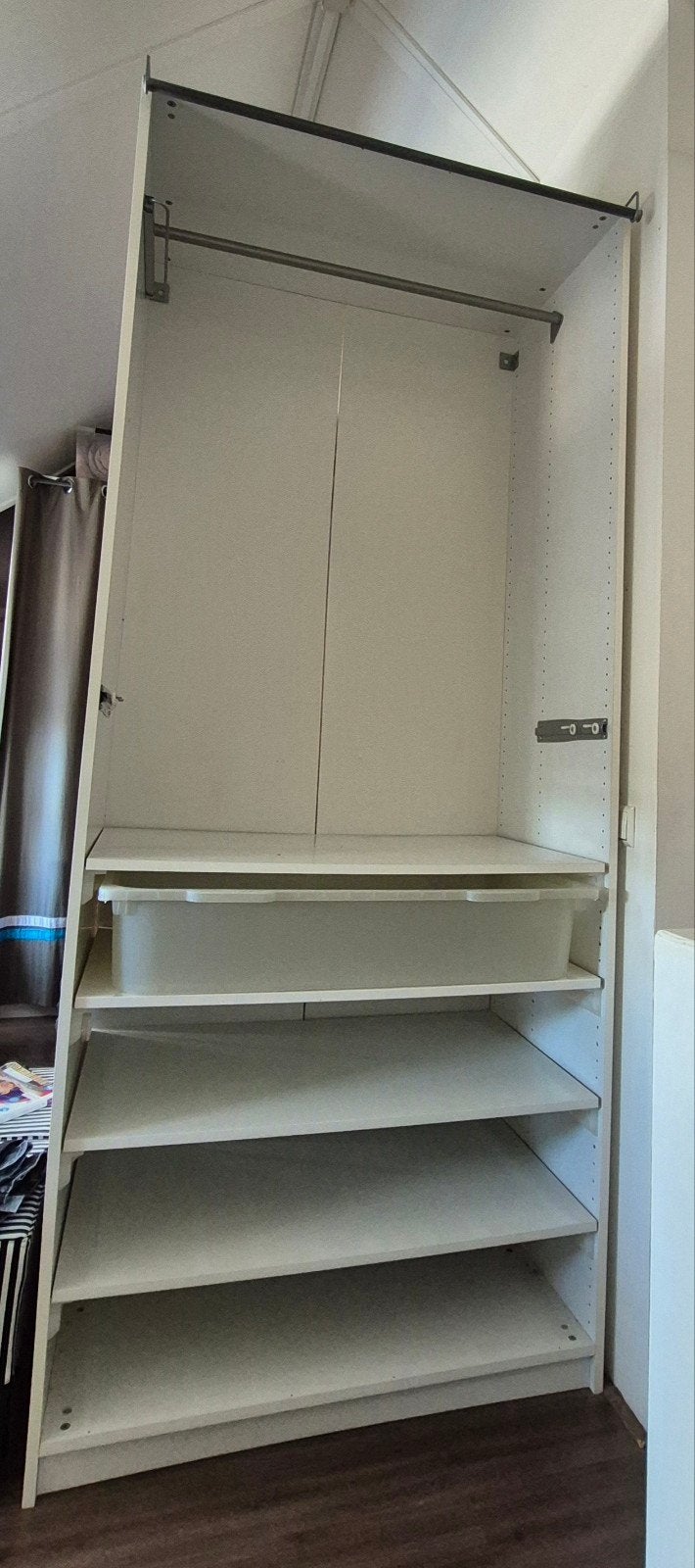 Pax kast ikea wit, diep, broekenrek, legplanken, plastic bak, Ophalen, 50 tot 75 cm, 50 tot 100 cm, 200 cm of meer