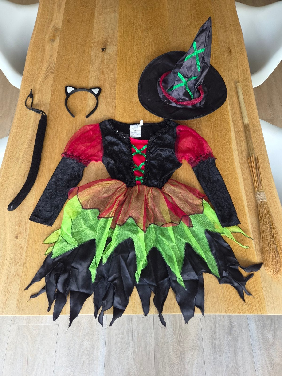 Halloween Heksen kostuum, Ophalen of Verzenden, Zo goed als nieuw, Jongen of Meisje