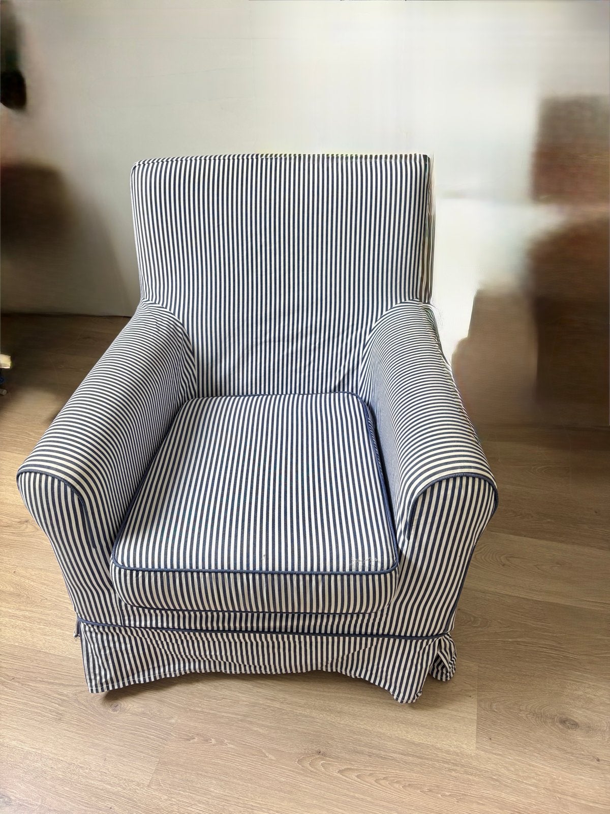 IKEA Ektorp Jennylund stoel - gestreepte hoes, Ophalen, Gebruikt, Blauw, Eén