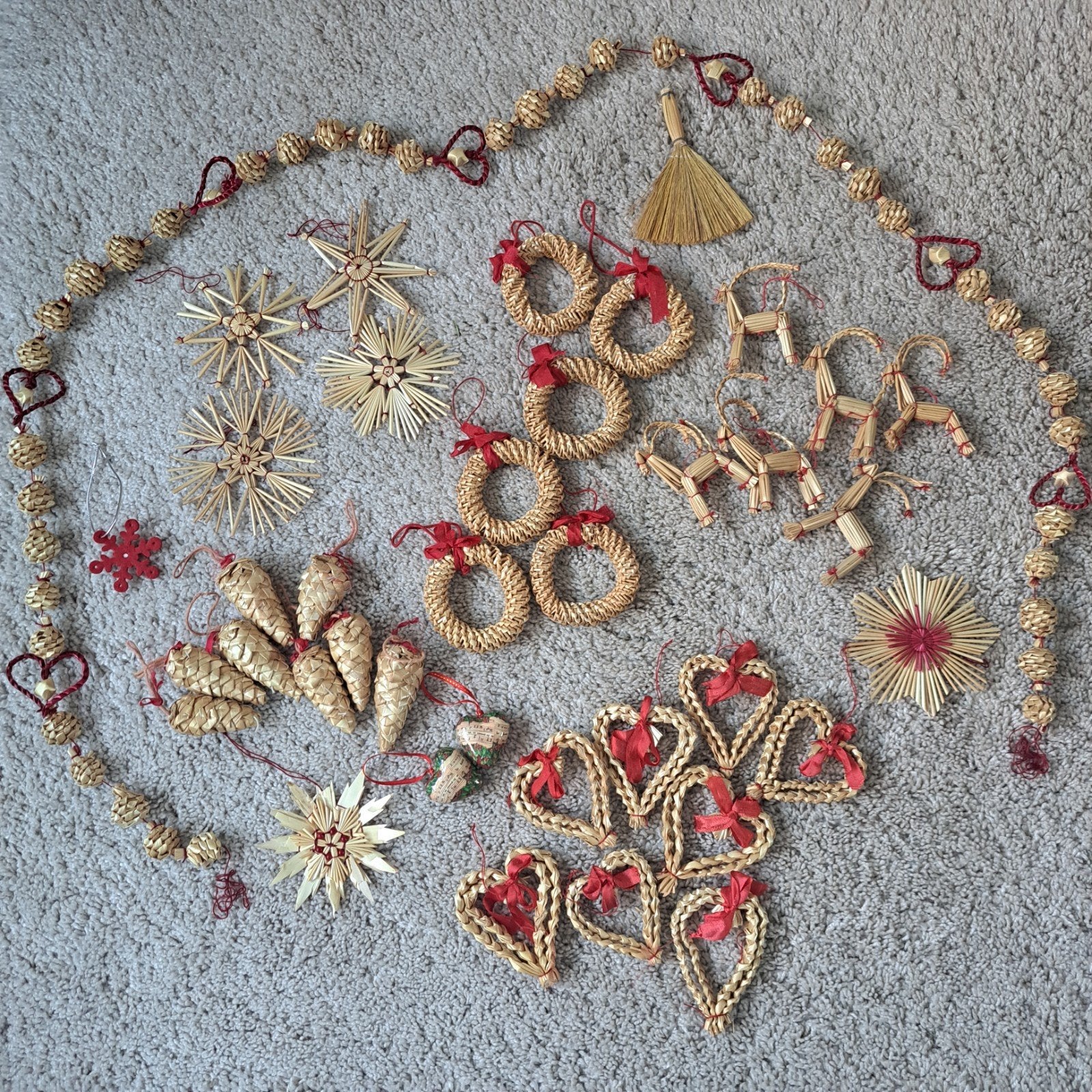 39-delig kerstversiering |decoratie riet hangers slinger, Ophalen of Verzenden, Zo goed als nieuw