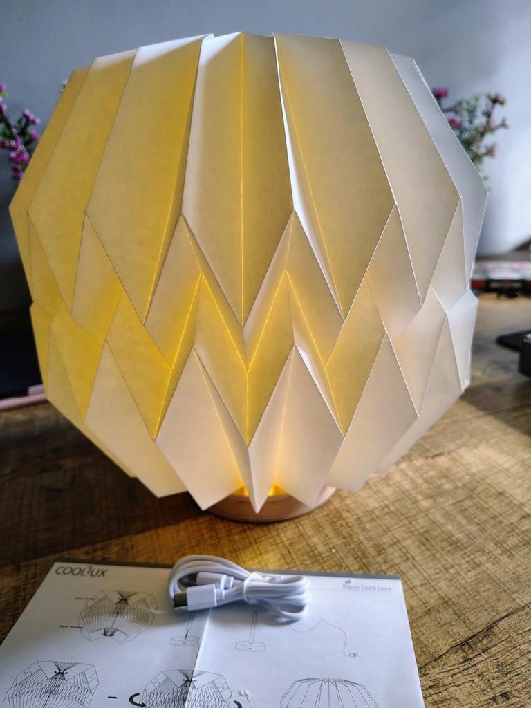 Coollux papieren lamp - uniek design, Modern, Origami, Sfeervol, Nieuw, Ophalen of Verzenden, Overige materialen