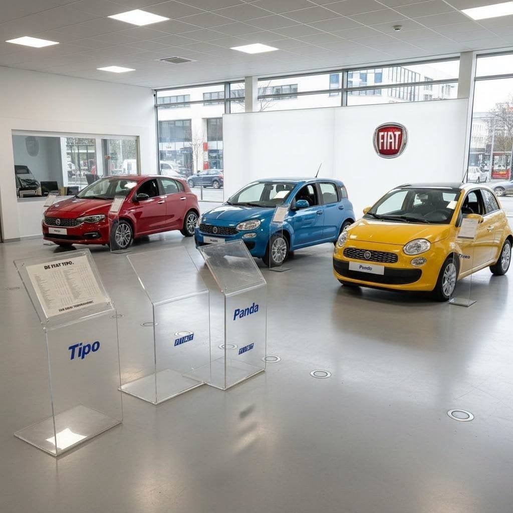 Vintage originele plexiglas Fiat dealer showroom displays🚘, Ophalen, Gebruikt, Gebruiksvoorwerp, .
