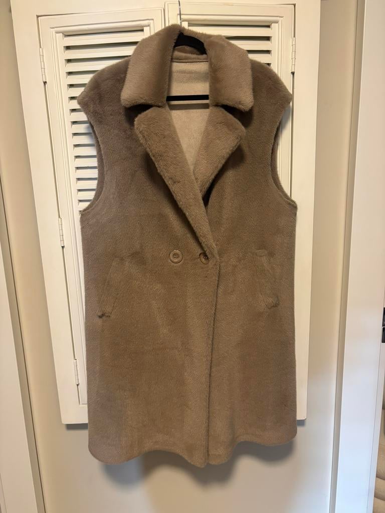 Faux fur bont gilet mt 46, Ophalen, Zo goed als nieuw, Maat 46/48 (XL) of groter, Zwart