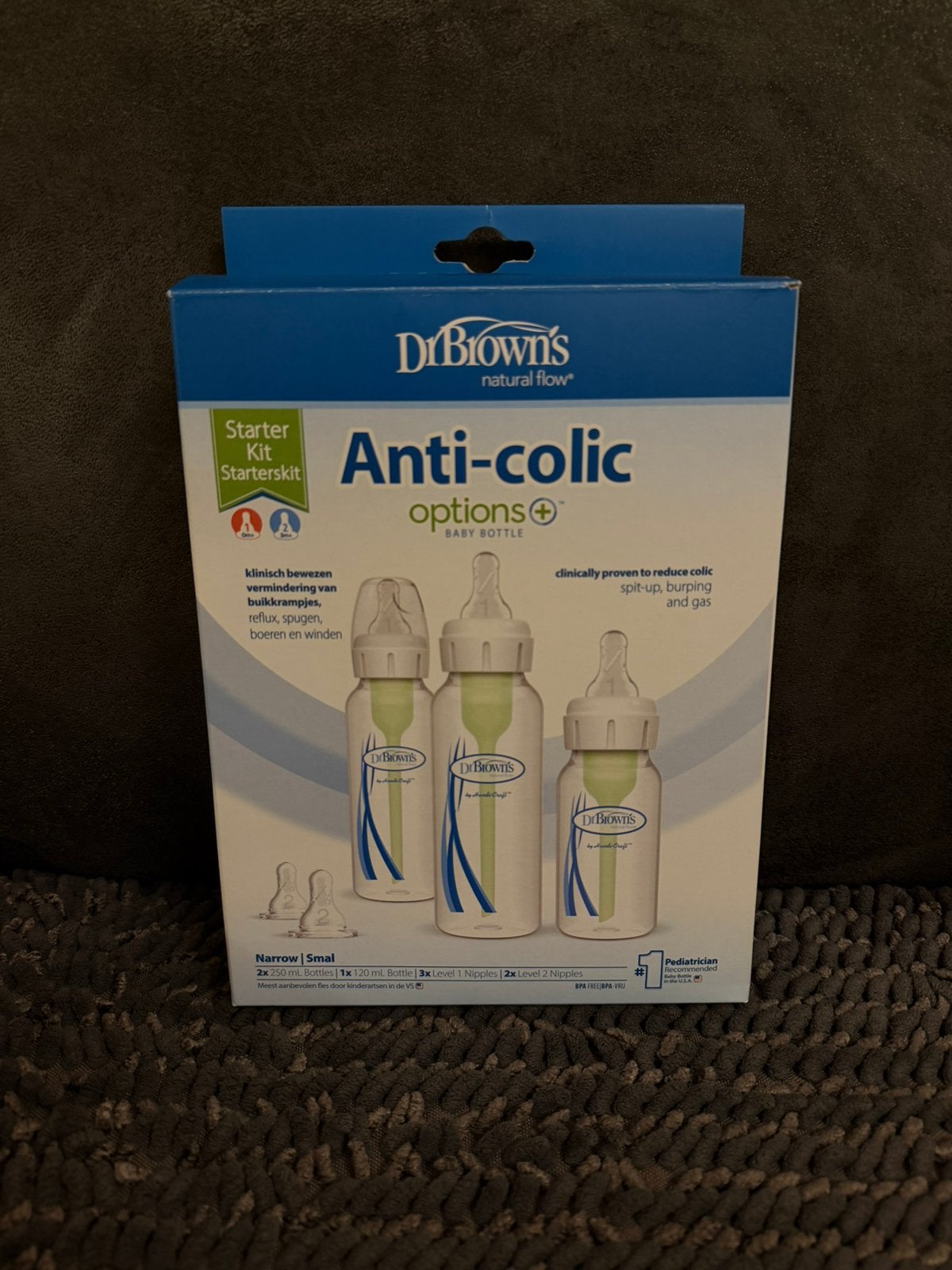 Dr Brown’s nieuw starterskit 3 flessen + glazen fles, Kinderen en Baby's, Babyvoeding en Toebehoren, Ophalen of Verzenden, Nieuw
