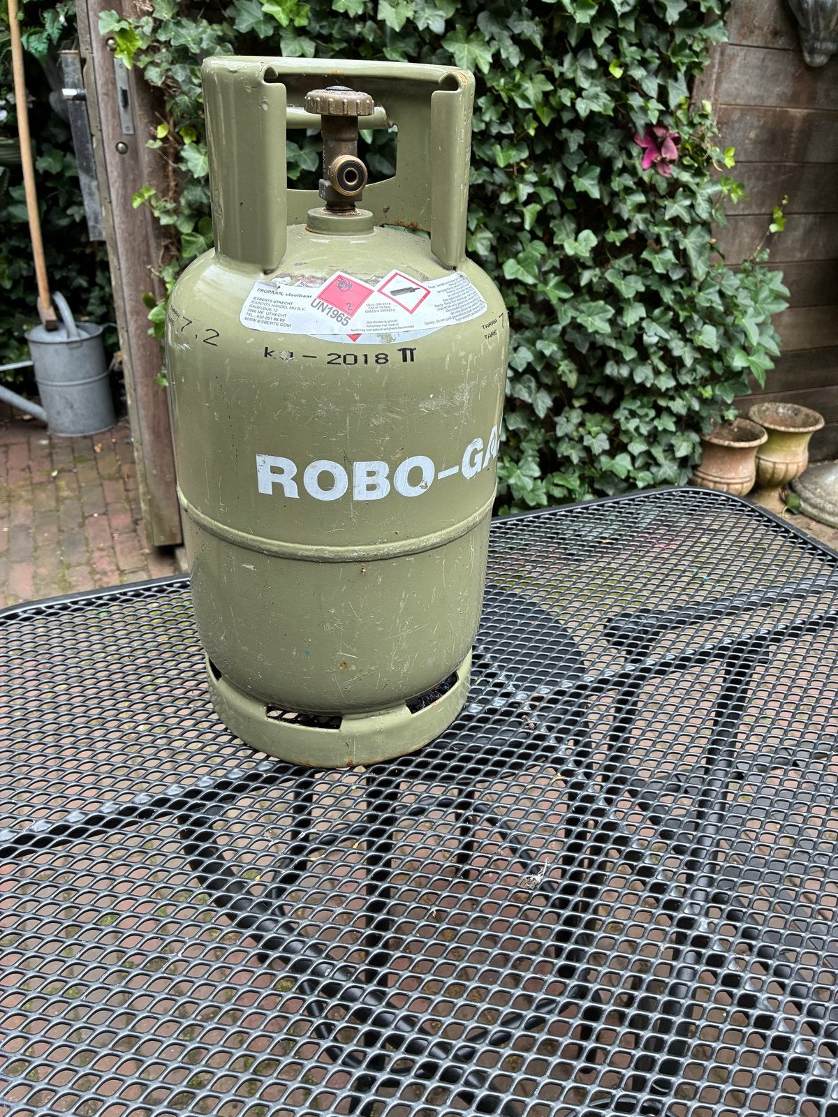 Robo-gas gasfles propaan, leeg, Doe-het-zelf en Verbouw, Ophalen, Gebruikt