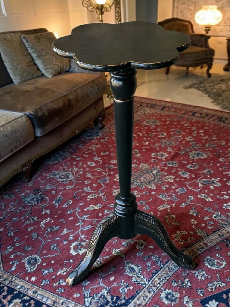 Elegante Plantentafel Zwart - 90 cm hoog, Ø 45 cm, Antiek en Kunst, Ophalen