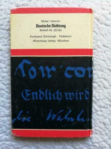 Valentin, Müller - Deutsche Dichtung - Literaturgeschichte, Ophalen of Verzenden, Gelezen, Gerold Valentin, Friedrich Müller