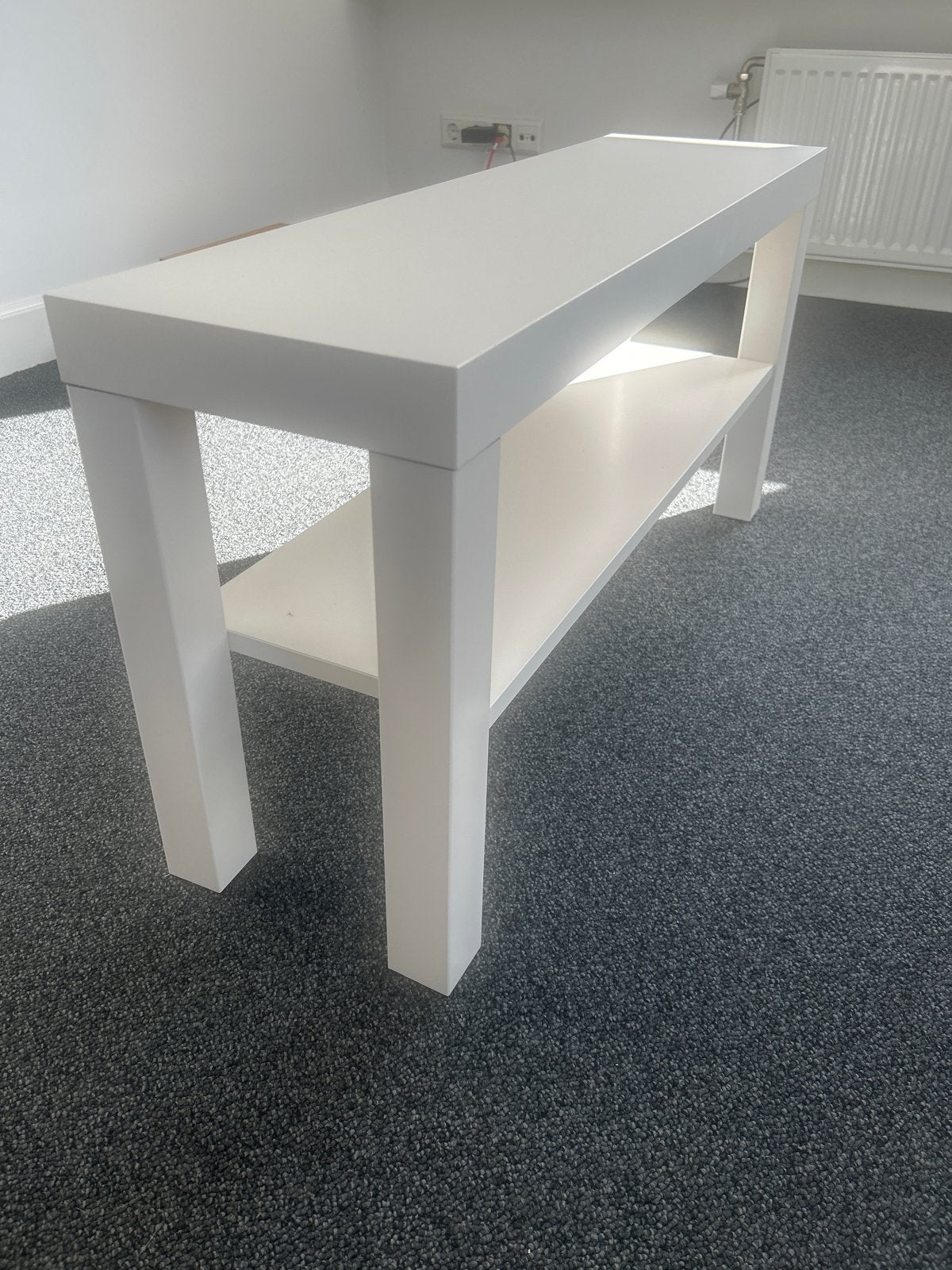 IKEA witte bijzettafel/bankje met opbergplank, Ophalen, 50 – 75, Gebruikt, 100 tot 150 cm