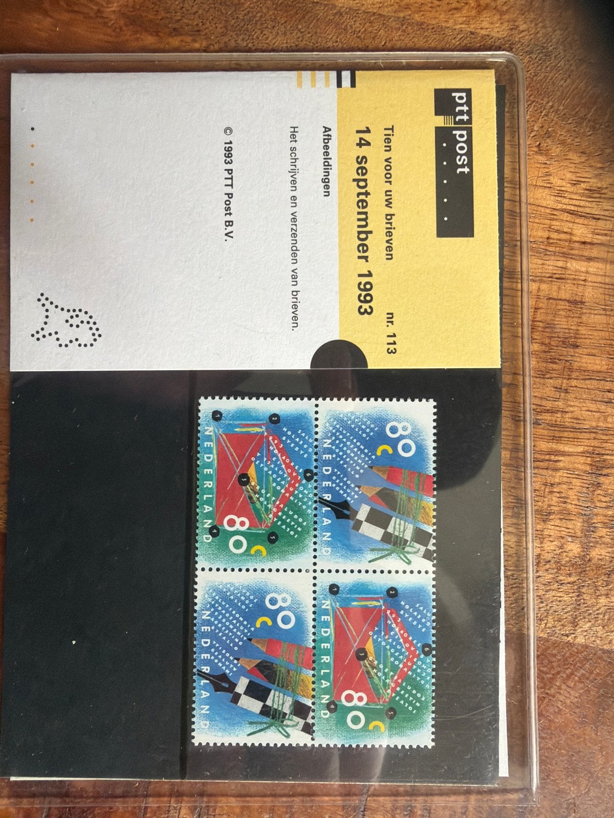 Postzegelvel PTT Post 1993 - Vliegers 80c, Ophalen of Verzenden, Na 1940, Postfris