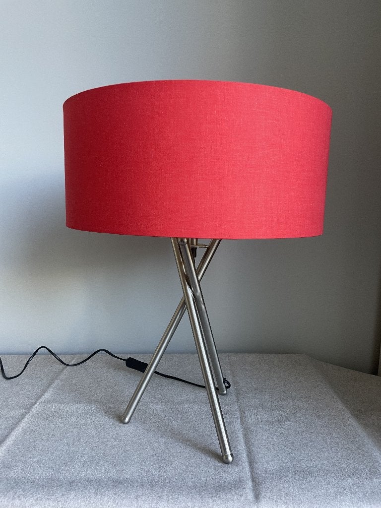 Tafellamp rond - rood, Huis en Inrichting, Met schakelaar, Gebruikt, Overige merken, Metaal