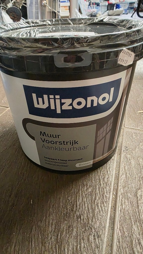 Wijzonol muurvoorstrijk en Sigma superlatex mat RAL9010, Ophalen, 5 tot 10 liter, Wit, Nieuw