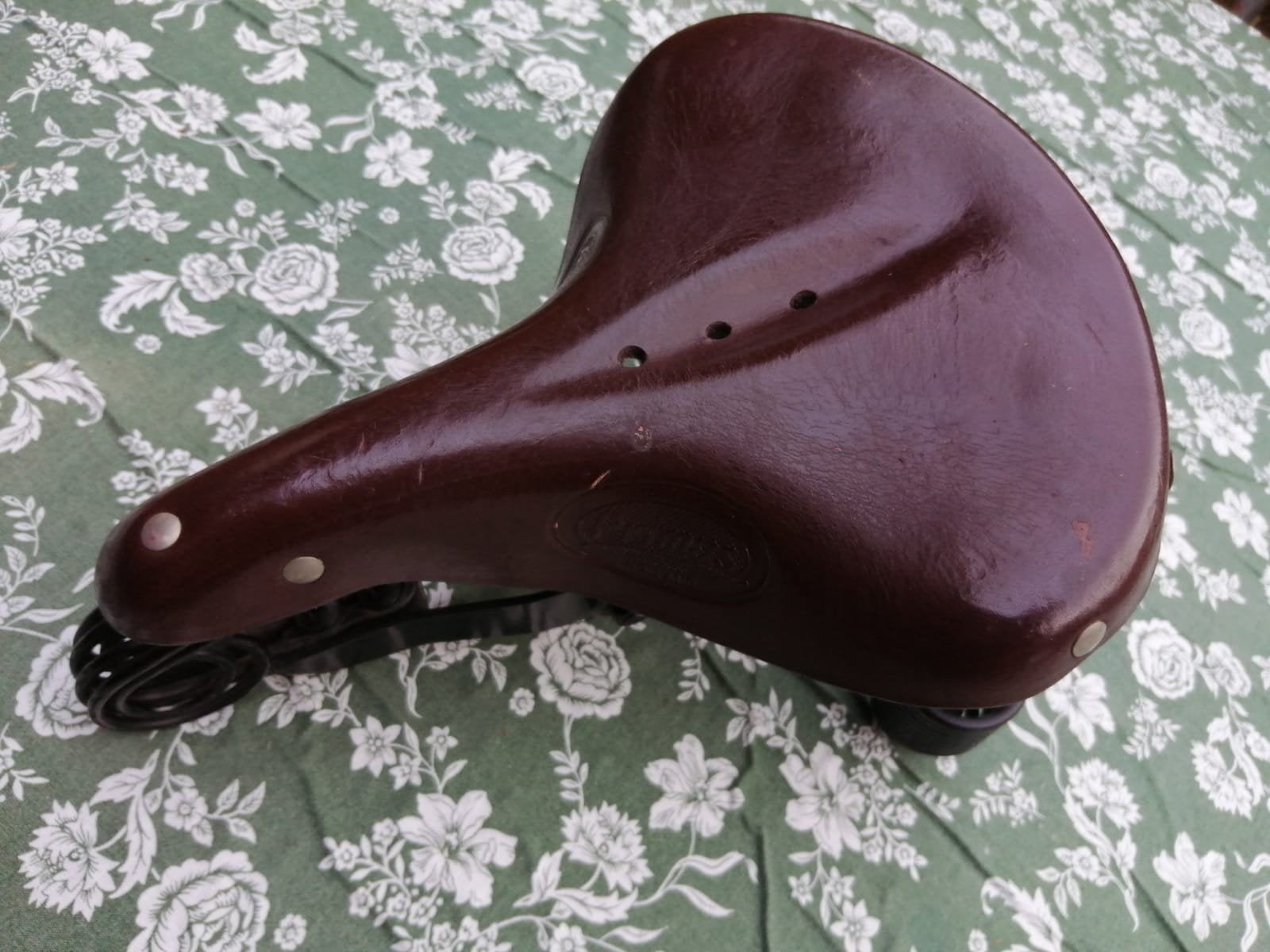 lepper primus zadel fietszadel leder bruin heren 28cm, Gebruikt, Leer, Verzenden, Lepper Primus