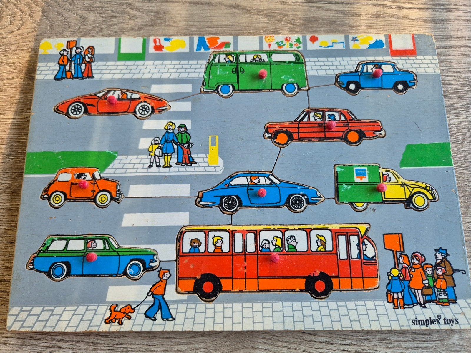 Simplex knopjes puzzel/knopjespuzzel jaren 60, Verzamelen, Ophalen of Verzenden, Gebruikt