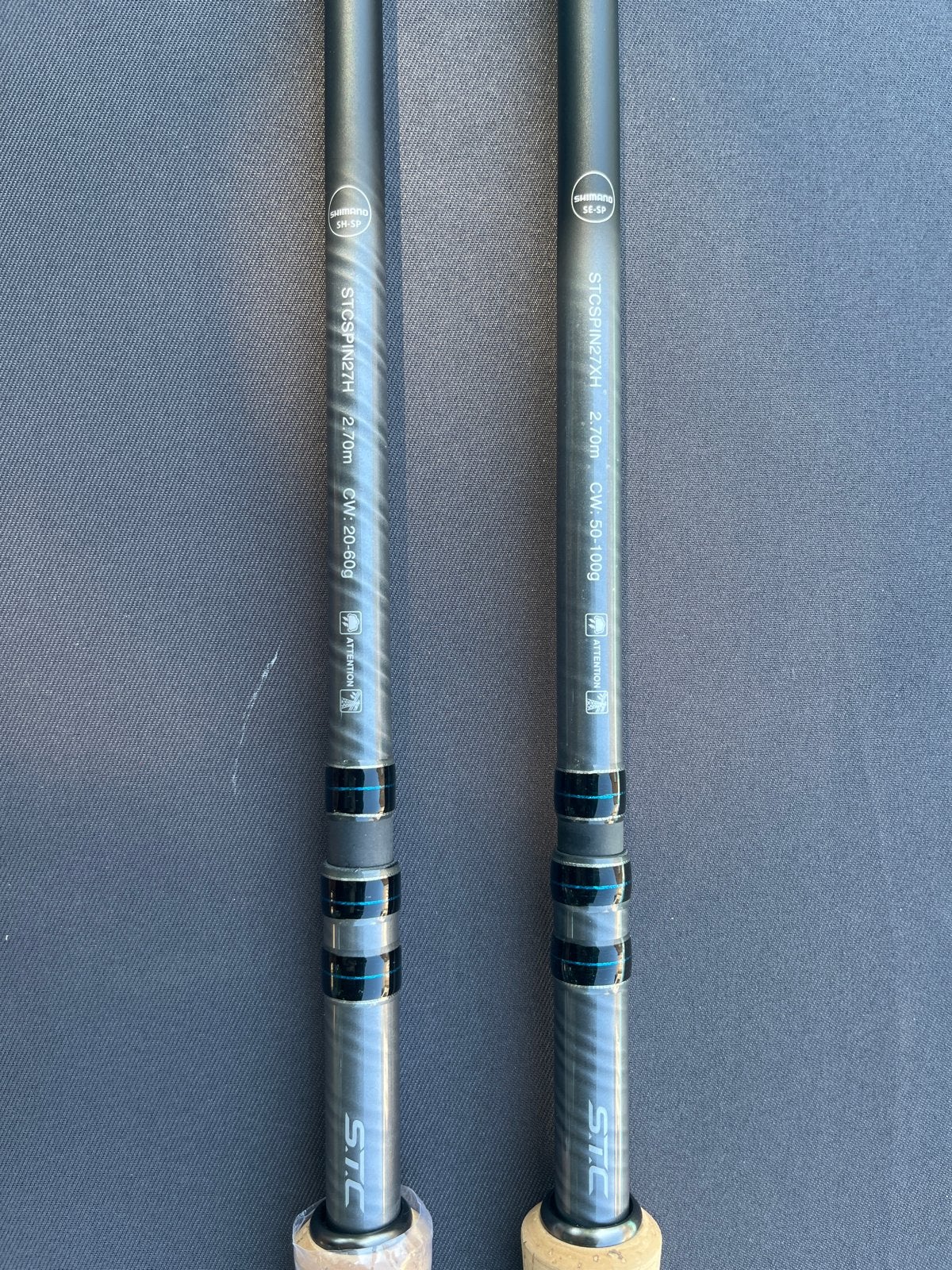 2x Shimano STC Spinning Hengels 2.70m (20-60g & 50-100g), Ophalen of Verzenden, Nieuw, Werphengel