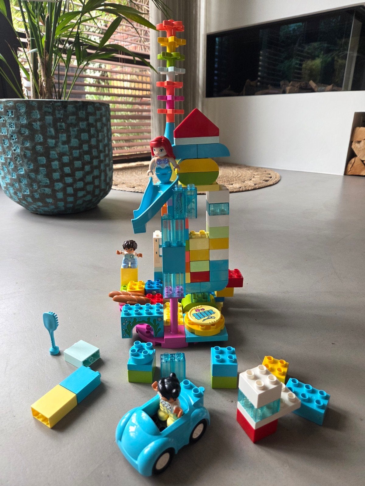 Grote set Duplo blokken met Ariel, Botje en auto, Ophalen, Zo goed als nieuw, Overige merken