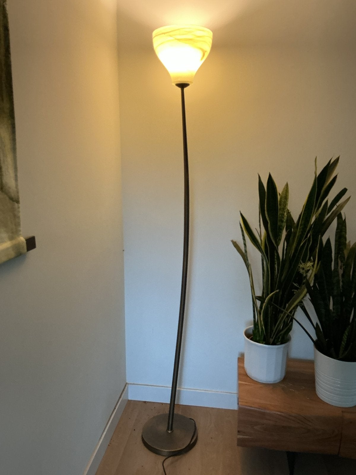 Staande lamp antiek brons, Ophalen, Zo goed als nieuw, Metaal, 150 tot 200 cm