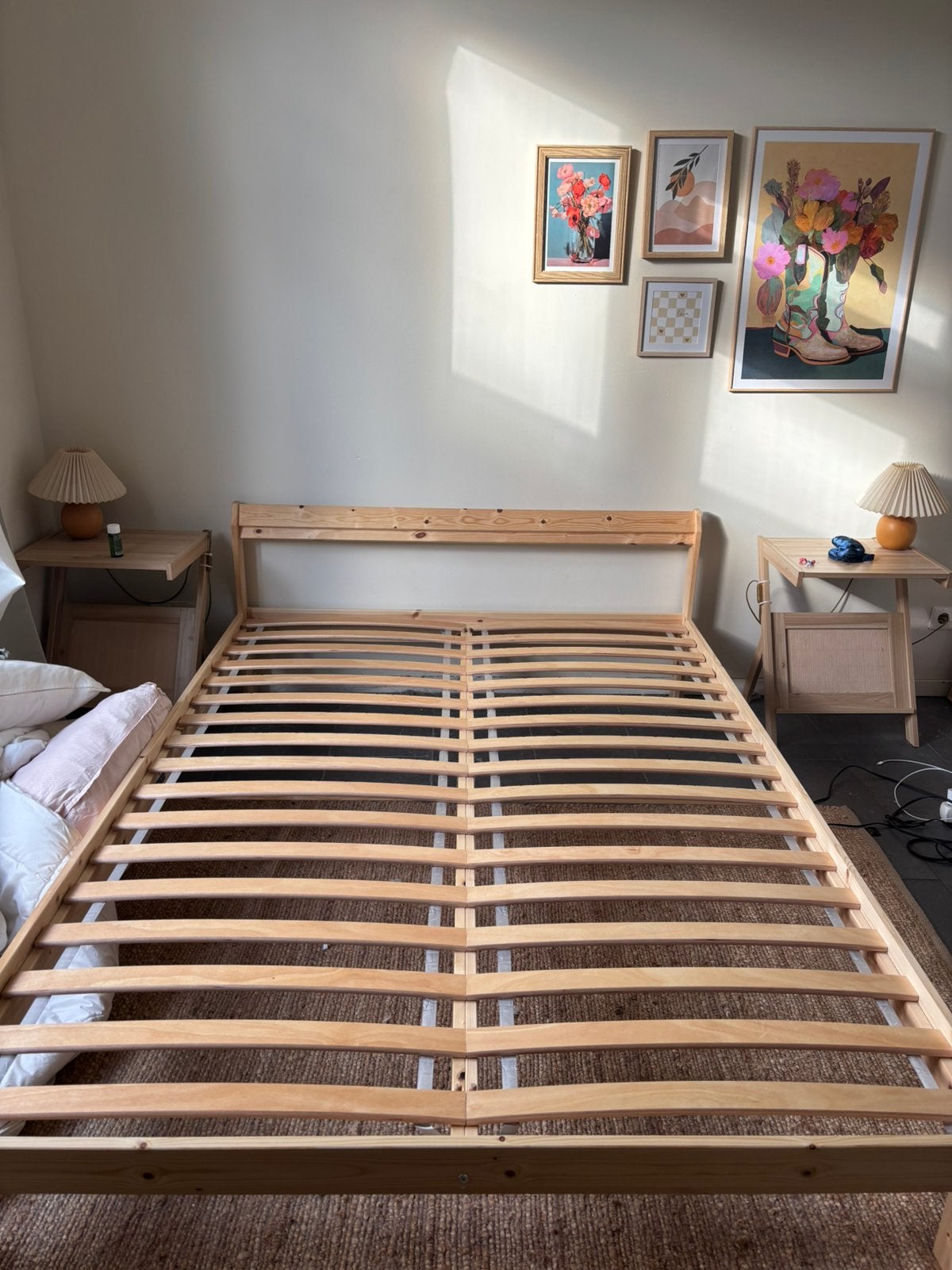 Ikea neiden bed 140x200 1 jaar oud leroy lattenbodem, Ophalen, Wit, Tweepersoons, 140 cm