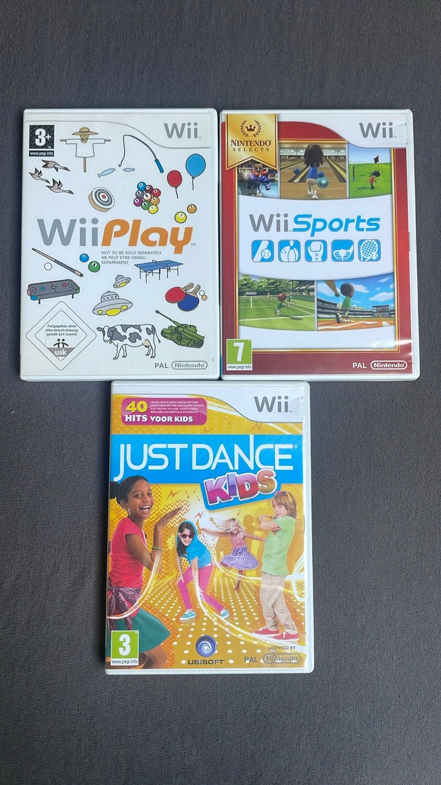 Wii Games: Wii Play, Wii Sports, Just Dance Kids, Avontuur en Actie, Gebruikt, Eén computer, Ophalen of Verzenden