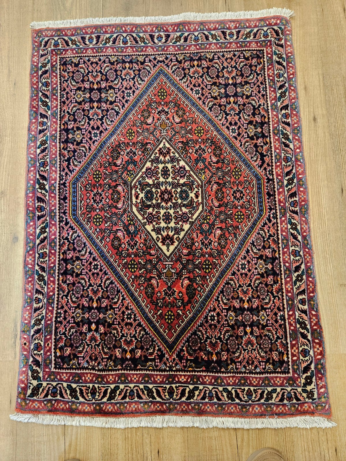 Vintage handgeknoopt perzisch tapijt bidjar 98x70