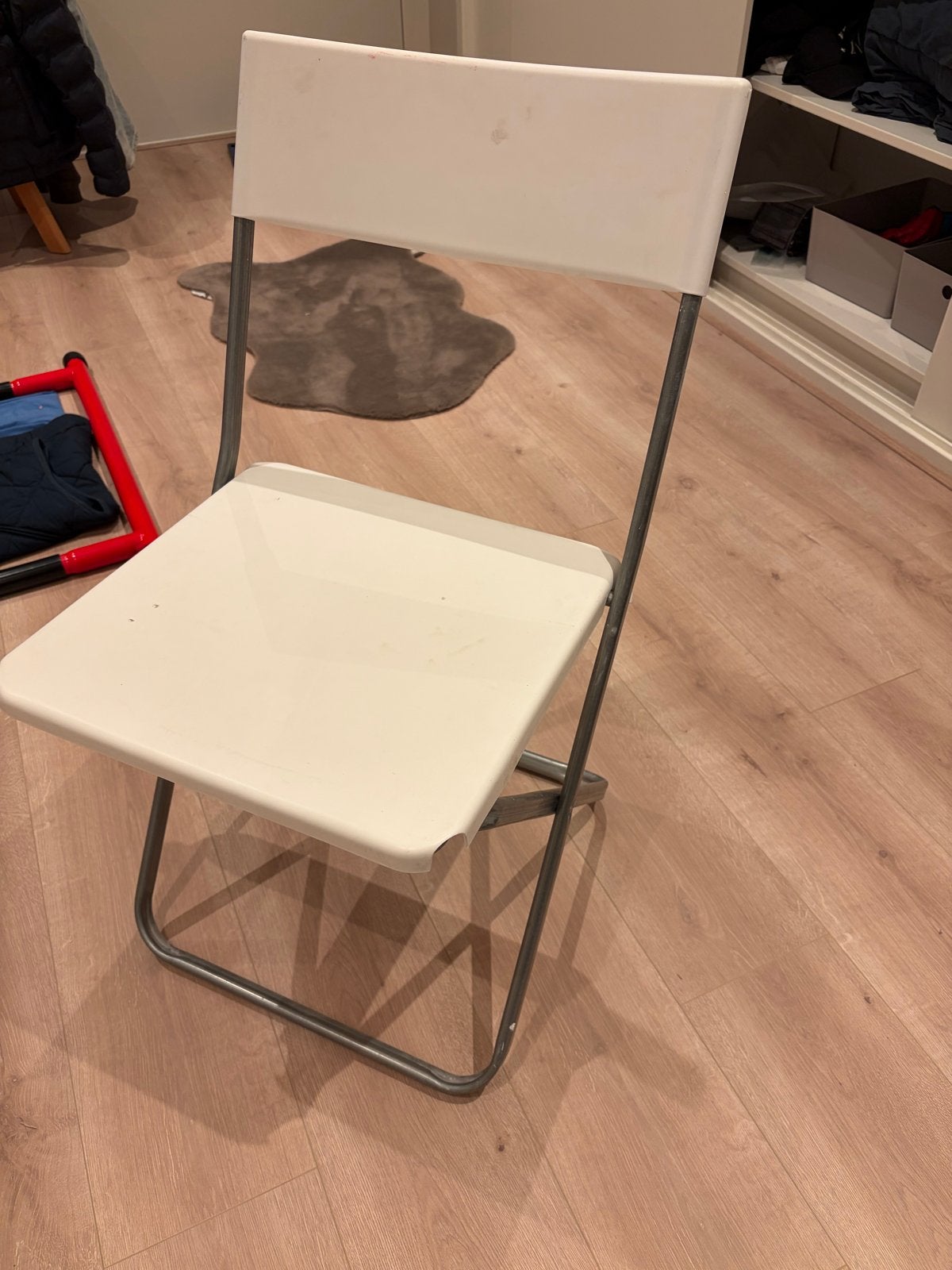 4 IKEA klapstoelen gratis (voor reep chocolade), Huis en Inrichting, Ophalen, Kunststof, Gebruikt, Wit