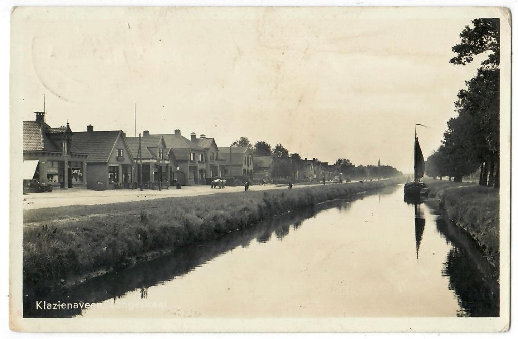 Klazinaveen - Langestraat, Verzenden, 1920 tot 1940, Gelopen, Drenthe