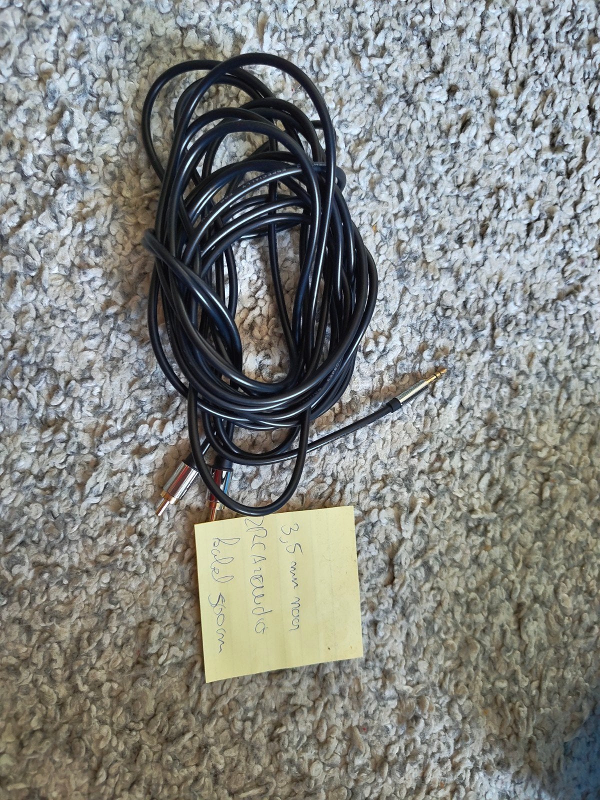3,5 mm naar 2 RCA Audio Kabel - 5 meter, Audio, Tv en Foto, Audiokabels en Televisiekabels, Ophalen of Verzenden, Gebruikt, 2 tot 5 meter