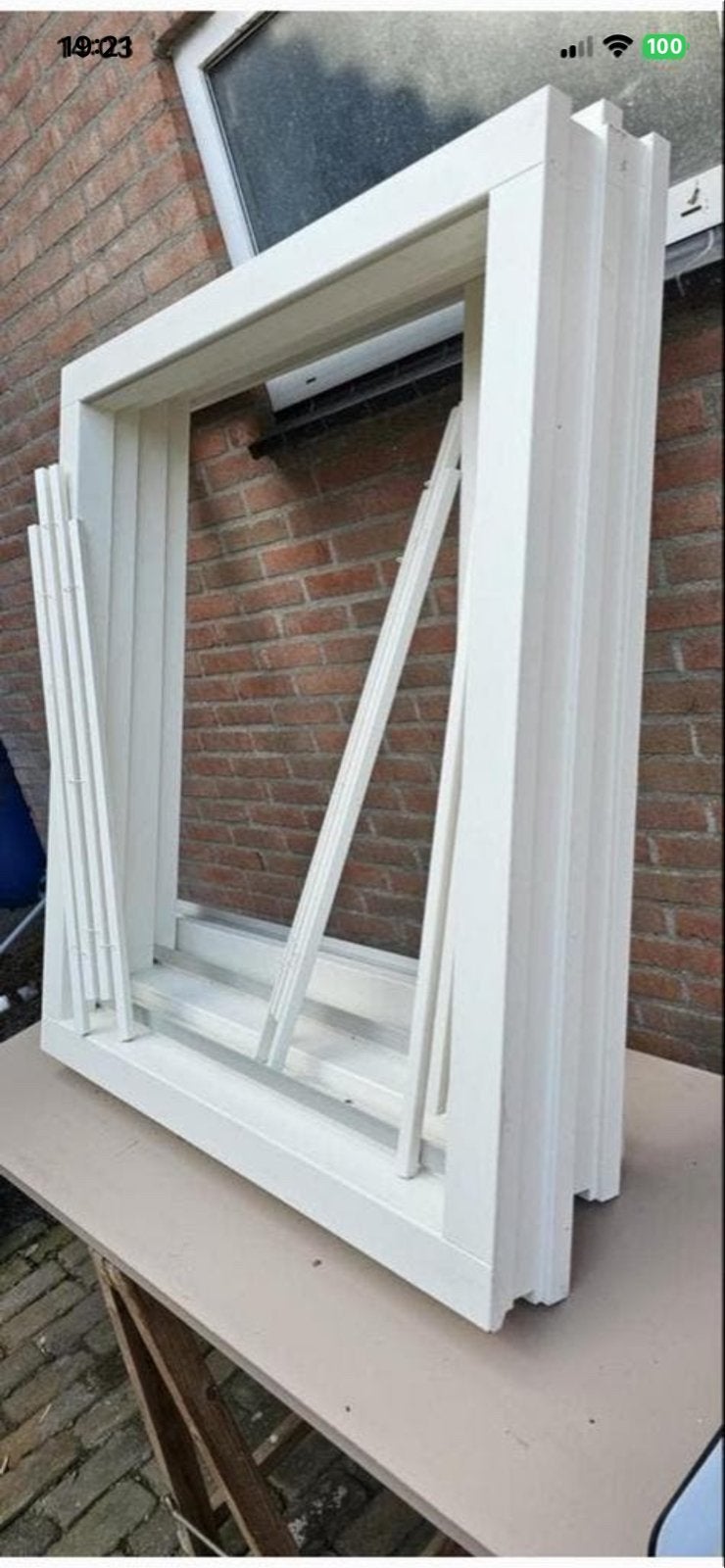 3 Nieuwe Raamkozijnen 110x100 cm met Grondverf, Ophalen, Nieuw, Gevelraam of Ruit, 80 tot 120 cm