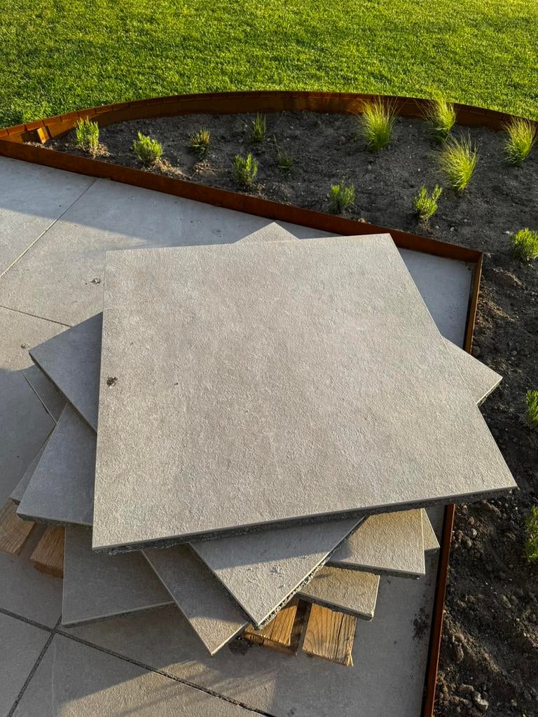 Keramische tegel op Beton MBI Ipanema Curly Wave 80x80x4, Ophalen of Verzenden, Zo goed als nieuw, Beton, Terrastegels