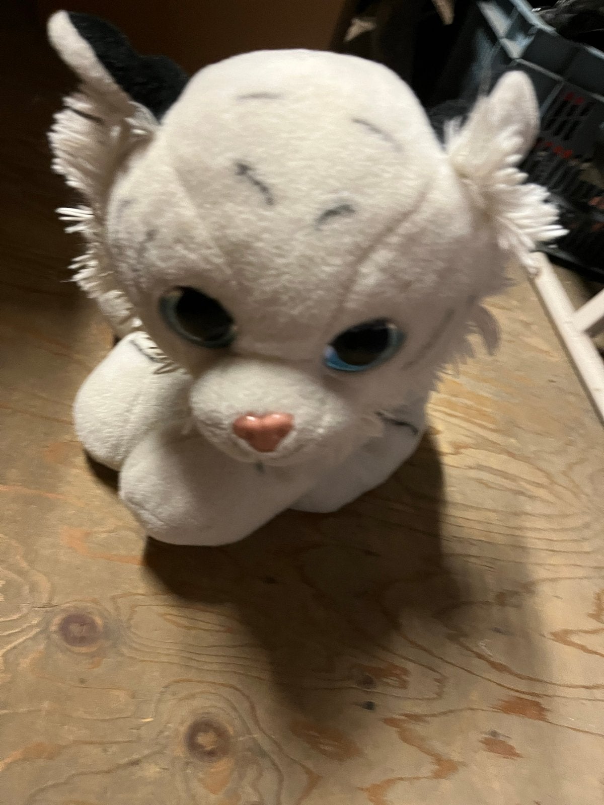 Witte Tijger Knuffel met Grote Glanzende Ogen, Ophalen, Overige merken, Overige karakters, Zo goed als nieuw