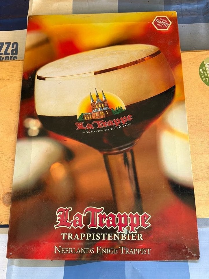 La trappe bierbord, Verzamelen, Ophalen of Verzenden, Gebruikt, Reclamebord, Plaat of Schild, La Trappe