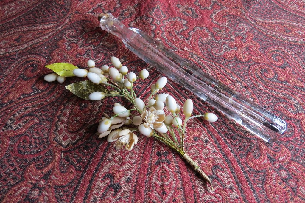 Antieke tear cather (lachrymatory) lavendel parfumflesje, Ophalen of Verzenden
