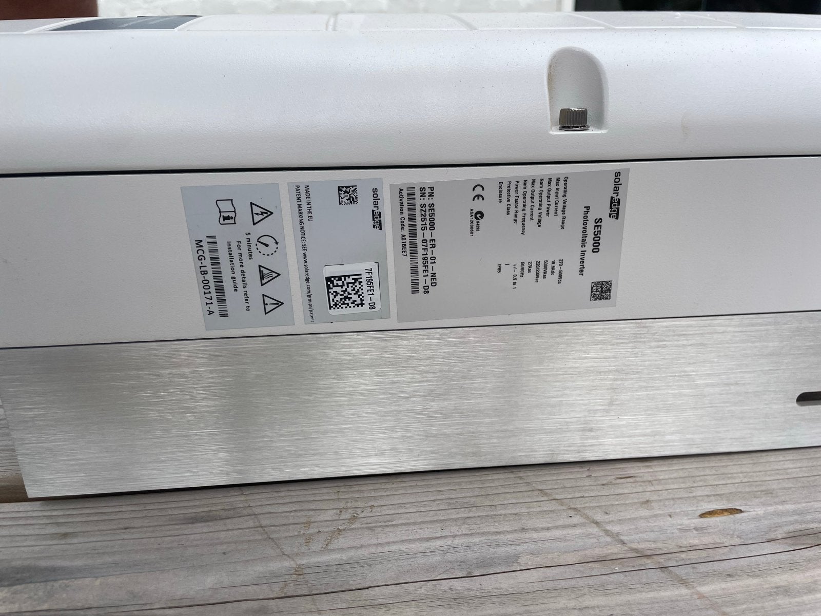 SolarEdge SE5000 omvormer voor zonnepanelen, Ophalen of Verzenden, Gebruikt, Overige typen, 200 wattpiek of meer