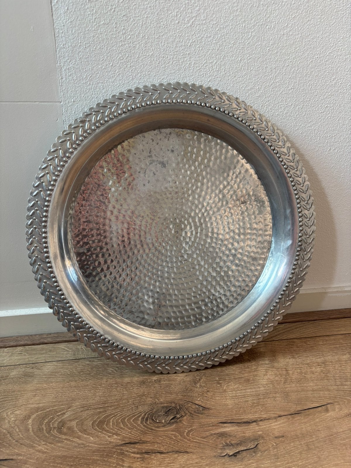 Metaal zilveren dienblad 46cm diameter, Ophalen, Gebruikt, Rond, Metaal