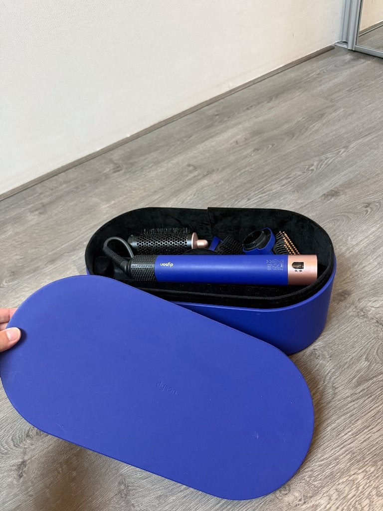 Dyson Airwrap blauw rosé goud, Ophalen of Verzenden, Zo goed als nieuw, Föhn of Haardroger