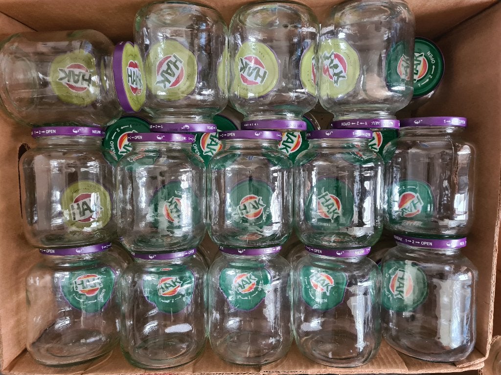 Glazen potten ( HAK e.a.) met draaideksels, Overige typen, Ophalen of Verzenden, Nieuw, Glas
