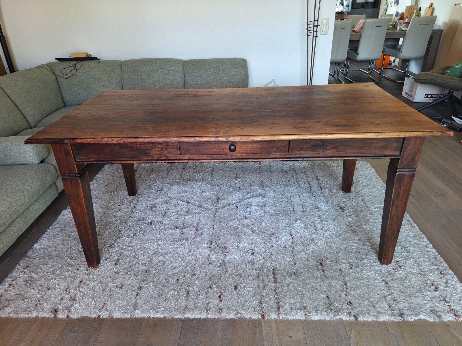 Teakhouten eettafel, Ophalen, Gebruikt, Teakhout, 50 tot 100 cm