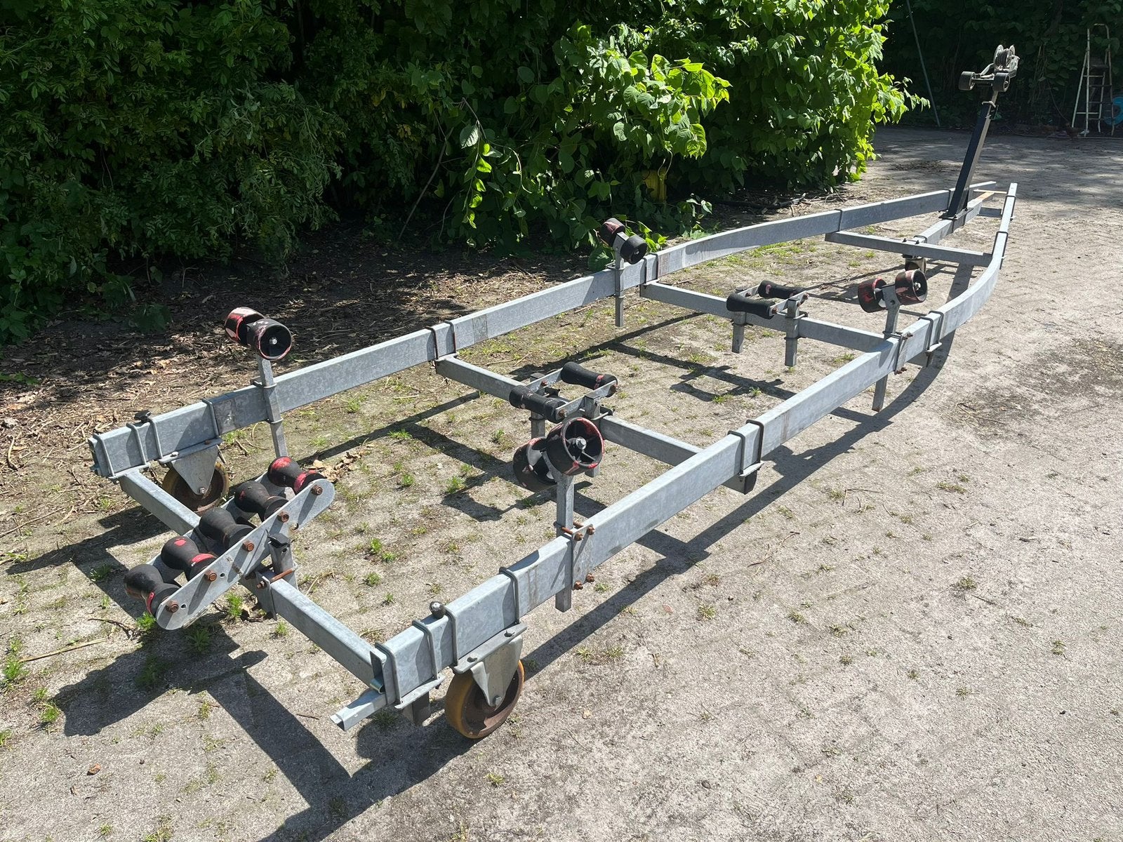 Trailer werktrailer stallingsbok gegalv 7 mtr professioneel, Watersport en Boten, Ophalen, Minder dan 1500 kg, Sloepentrailer