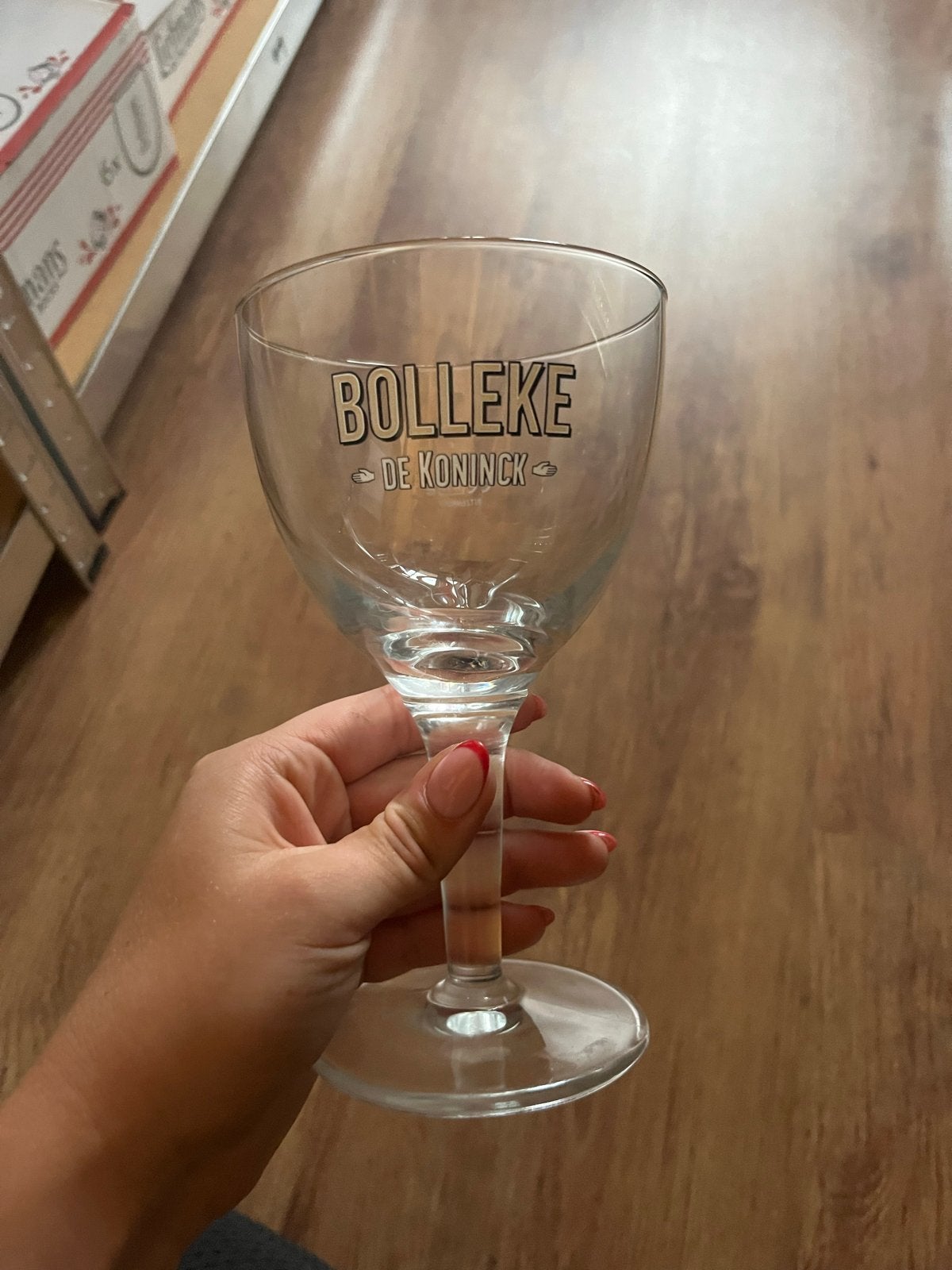 Bolleke De Koninck bierglas (12 beschikbaar), Ophalen, Zo goed als nieuw, Bierglas