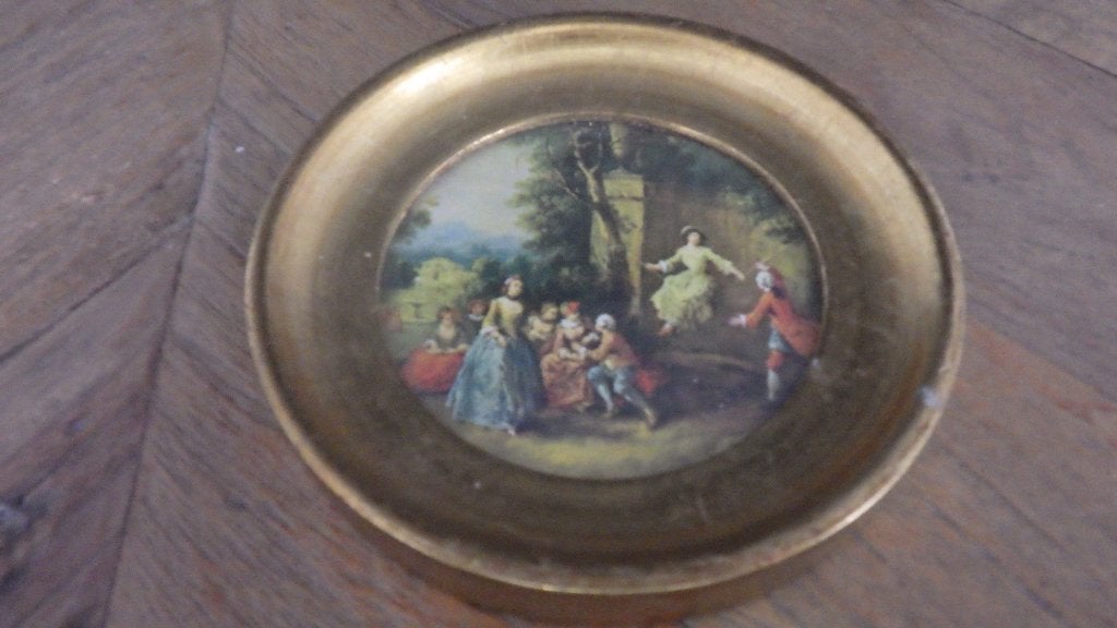 rond oud schilderijtje, Ophalen of Verzenden, Huis en Inrichting