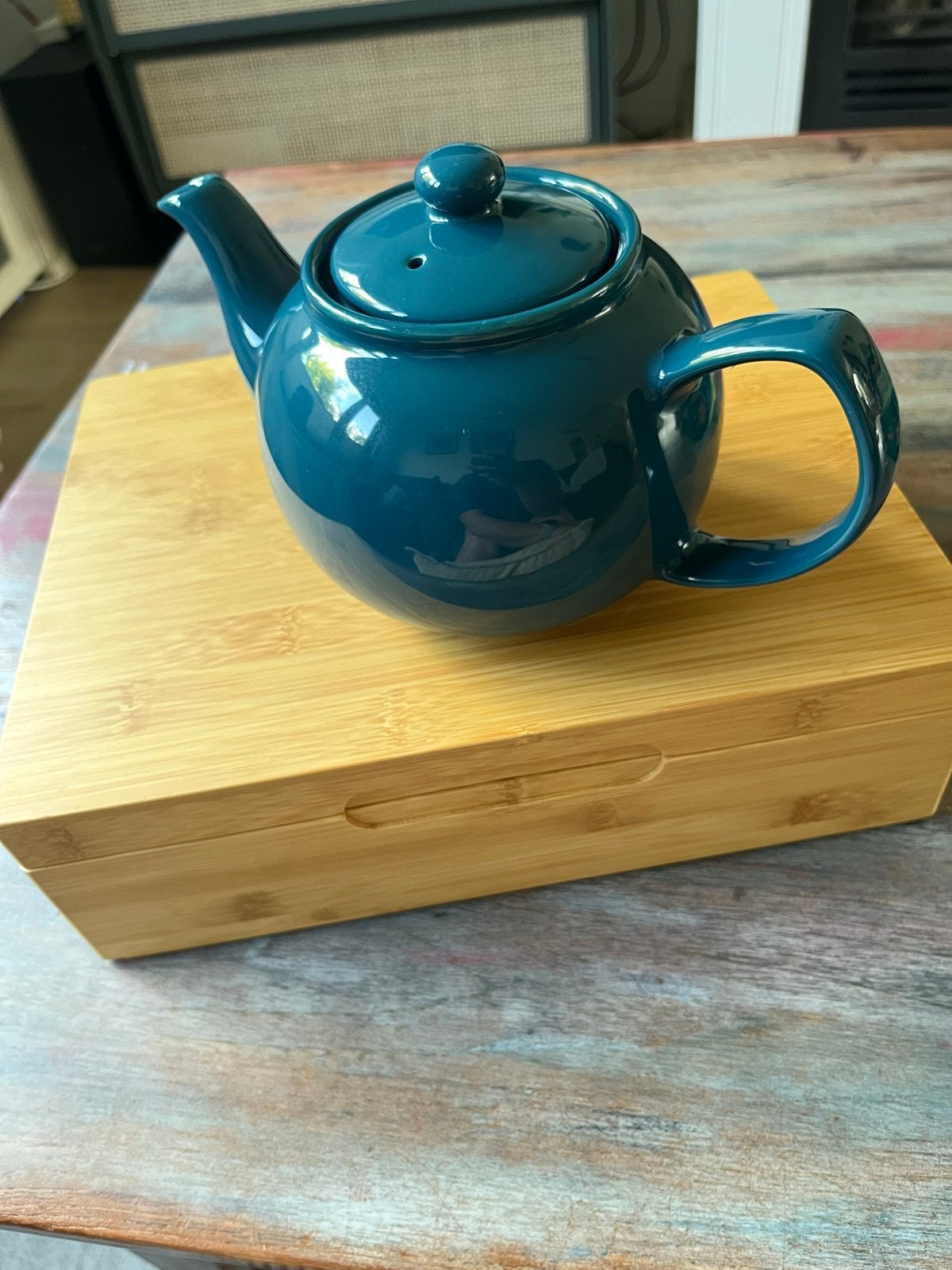 Price & Kensington Theepot en Dille & Kamille Theedoos, Blauw, Zo goed als nieuw, Steen/keramiek, Overige merken
