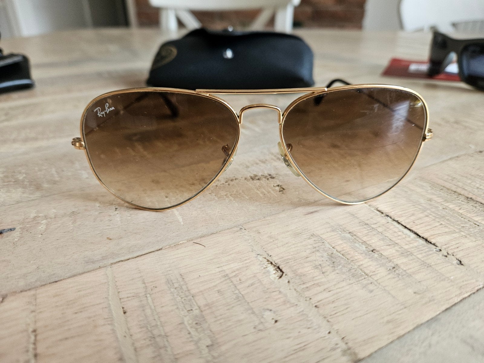 Ray-Ban Aviator Classic RB3025 001/51 – 58-14 – Goud Bruin, Verzenden, Zo goed als nieuw, Bruin, Ray-Ban