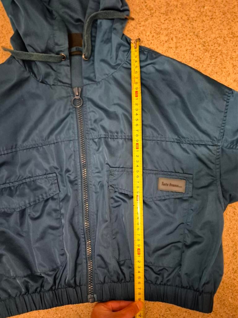 Blauwe jas met capuchon - maat l, Maat 38/40 (M), Blauw, Ophalen of Verzenden, Zo goed als nieuw