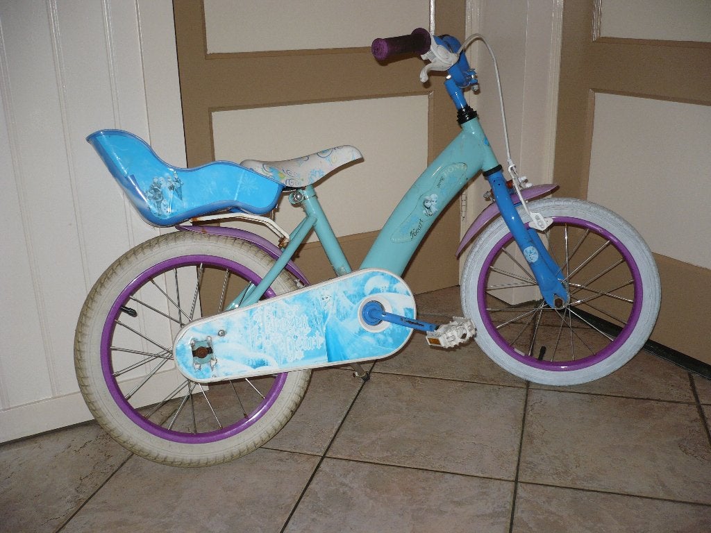 Mooie 16 inch meisjesfiets met mandje achter op fiets, Fietsen en Brommers, Ophalen, Gebruikt, Terugtraprem, 16 tot 20 inch