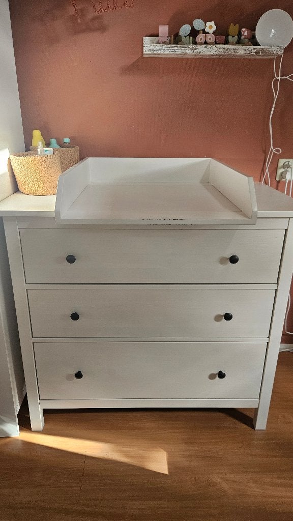 Witte hemnes commode met opzetstuk, Ophalen, Gebruikt, 50 tot 70 cm, 75 tot 100 cm