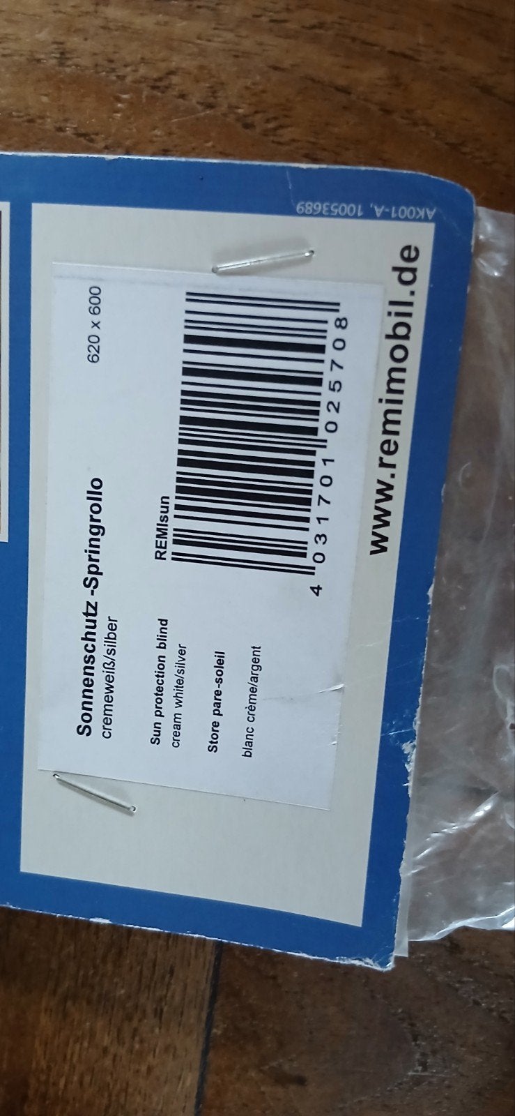 Remisun Rollo 620x600mm cremewit/zilver, Ophalen of Verzenden, Nieuw