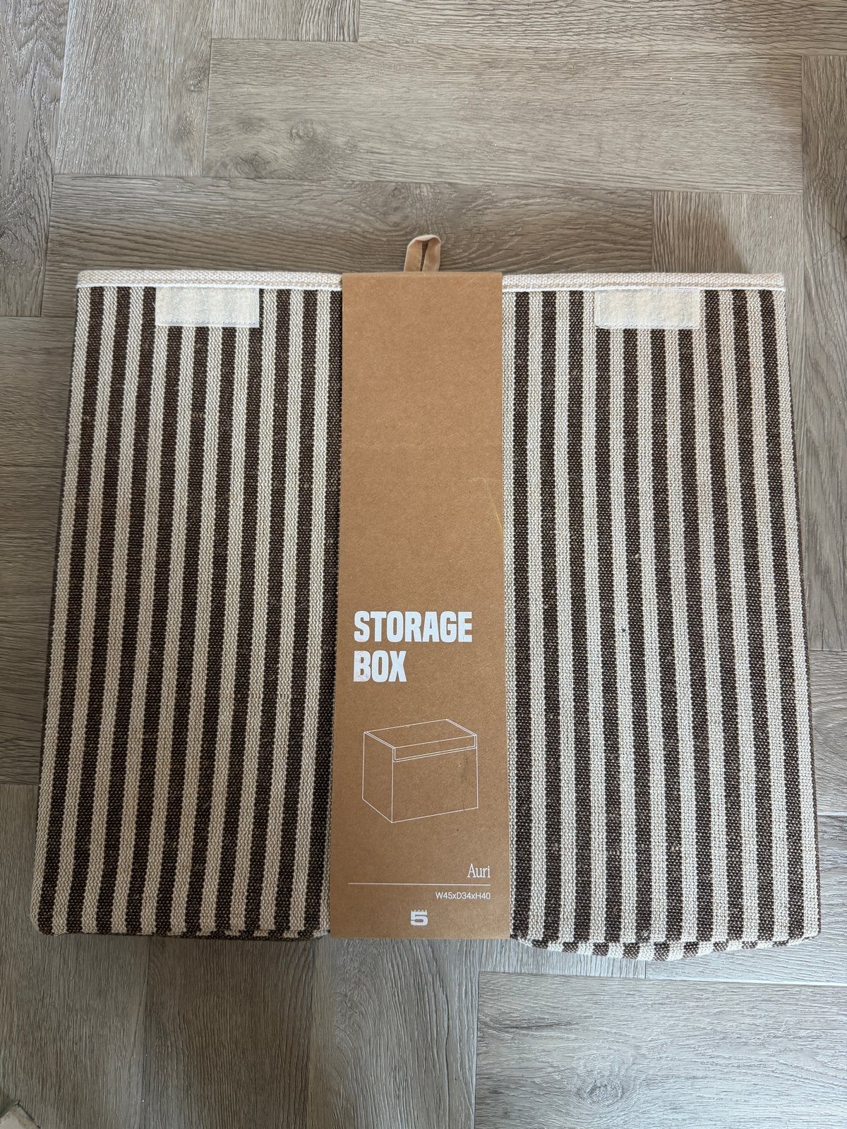 Loods5 Opbergdoos Auri Stripe Brown 45x34x40cm, Ophalen, Nieuw, Modern, Bruin