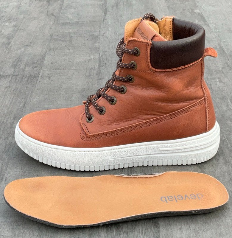 develab hoge leren boot, zgan (maat 35, bruin), Overige typen, Ophalen of Verzenden, Zo goed als nieuw, Jongen