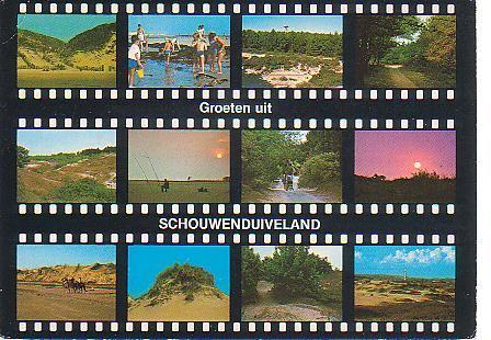 Ansichtkaart	Schouwen-Duiveland	12-luik, Verzenden, 1960 tot 1980, Gelopen, Zeeland