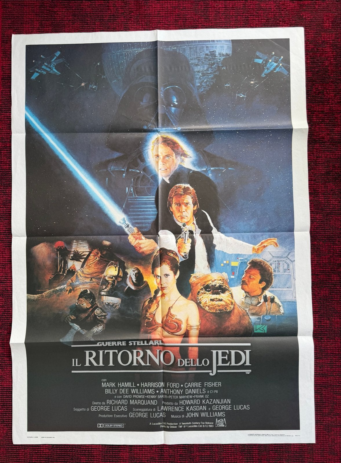 Star Wars: Return of the Jedi - Originele Filmposter Italie, Deurposter of groter, Ophalen of Verzenden, Film en Tv, Rechthoekig Staand